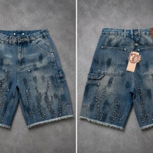 Midnight Flame Denim Shorts